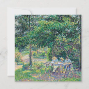 Enfants attablés dans le jardin Camille Pissarro   Invitation