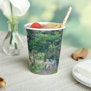 Enfants attablés dans le jardin Camille Pissarro Paper Cups