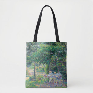 Enfants attablés dans le jardin Camille Pissarro Tote Bag