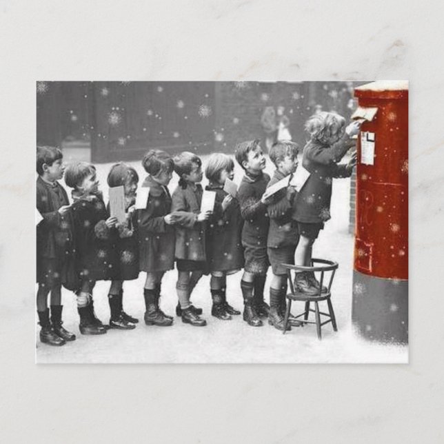 Enfants postant leur lettre postcard (Front)