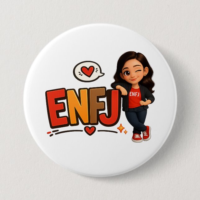 ENFJ 7.5 CM ROUND BADGE (Front)