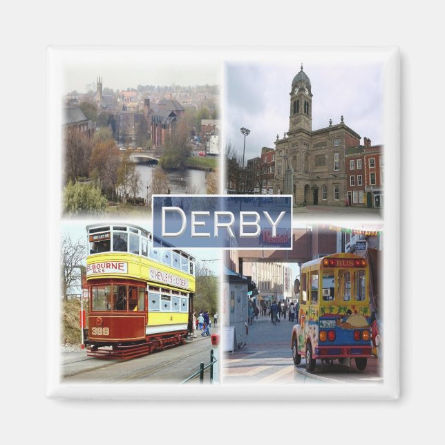 ENG033 DERBY, England, Europe, Fridge Magnet (Front)