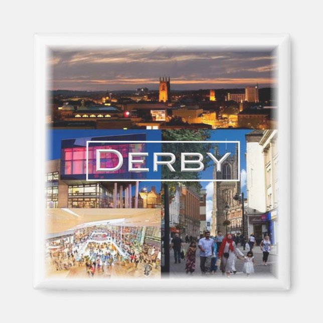 ENG034 DERBY, England, Europe, Fridge Magnet (Front)