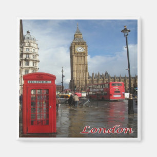 ENG063 LONDON BIG BEN, Double Decker Bus, Fridge Magnet