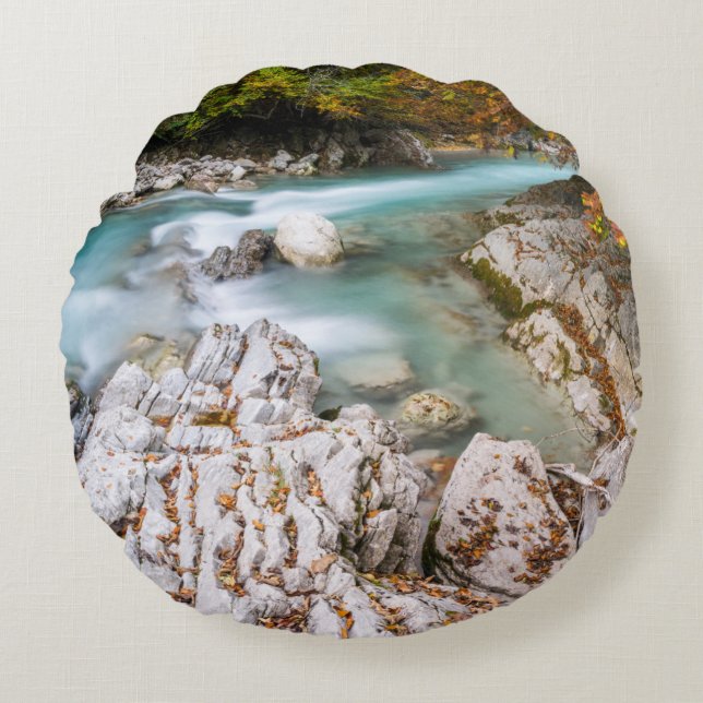 Eng valley in Karwendel range Round Cushion (Front)
