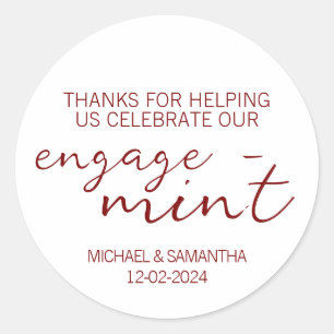 Engage-Mint Engagement Thank You Classic Round Sticker