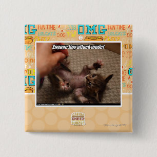 Engage tiny attack mode! 15 cm square badge
