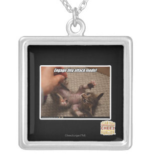 Engage tiny attack mode! silver plated necklace