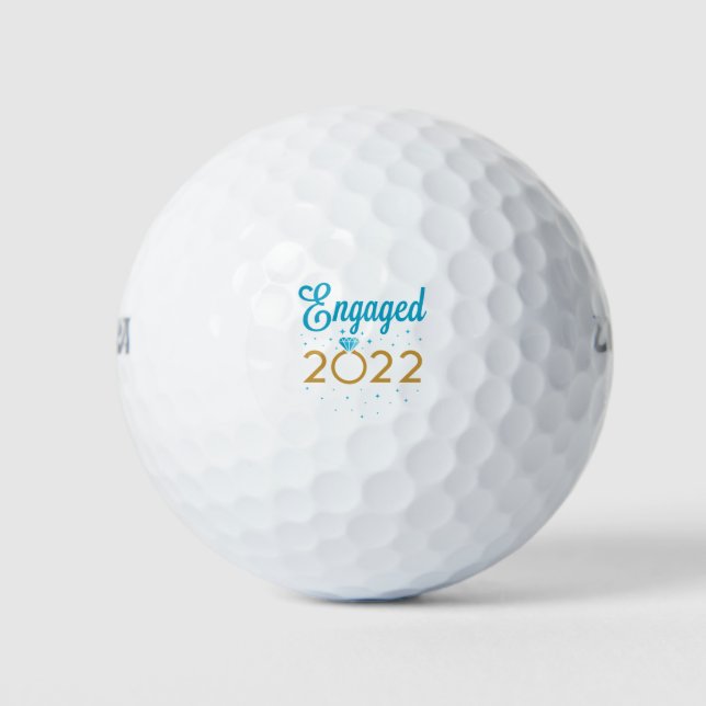 Engaged 2022 Couples Engagement Golf Balls (Front)