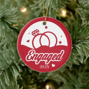Engaged 2025 The Beginning of Forever Personalised Ceramic Tree Decoration