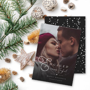 Engaged And Very Joyful Classic Minimalist Photo Invitation