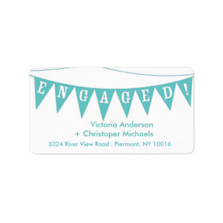 Engaged Banner Return Address Labels. Label
