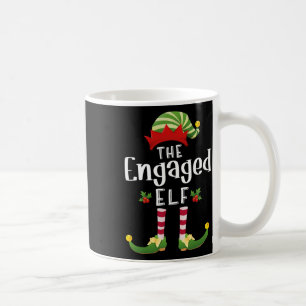 Engaged Christmas Elf Matching Pajama X-mas Party  Coffee Mug