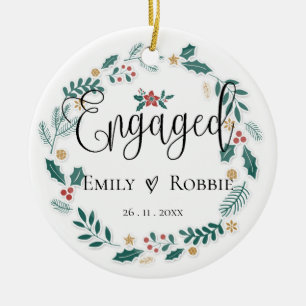 Engaged Couple   Our First Christmas   Ceramic Tree Decoration