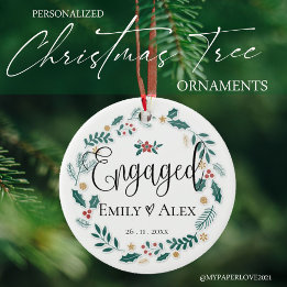 Engaged Couple | Our First Christmas   Ceramic Tree Decoration