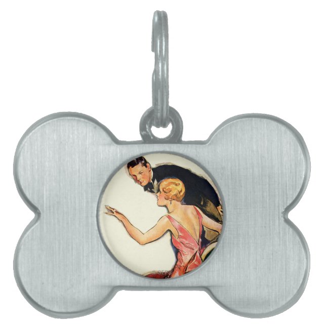 Engaged Couple Pet Name Tag (Front)