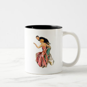 Engaged Couple Two-Tone Coffee Mug