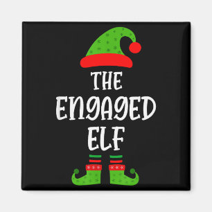 Engaged Elf Family Matching Christmas Engagement  Magnet