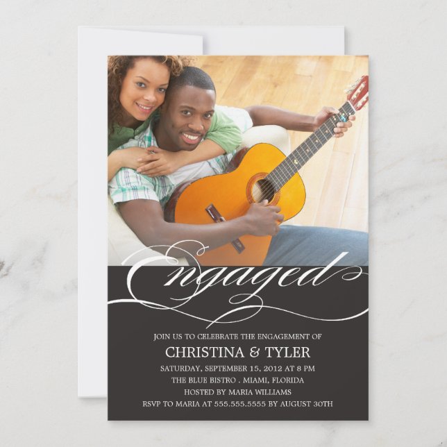 ENGAGED! | ENGAGEMENT PARTY INVITATION (Front)