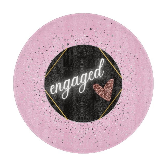 Engaged Glam Pastel   Cutting Board (Front)