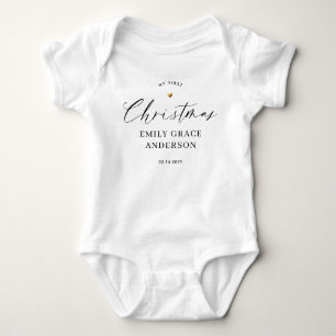 Engaged Gold Heart Personalised photo gift Baby Bodysuit