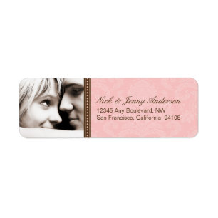 Engaged Photo Return Address Label (pink)