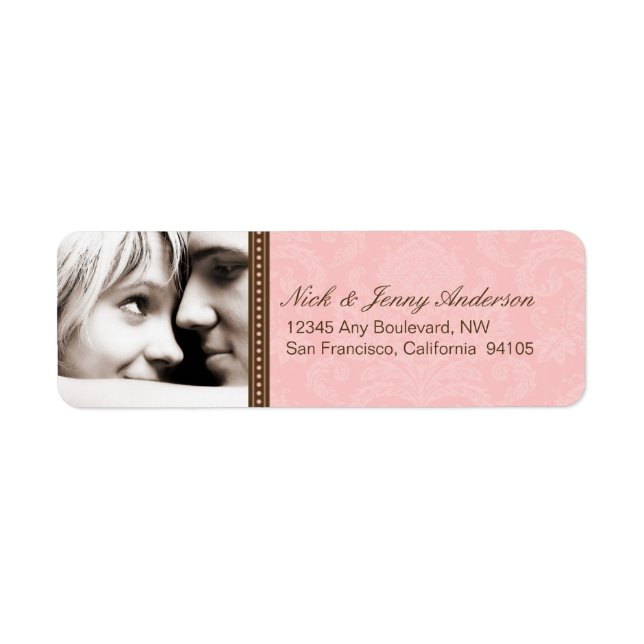 Engaged Photo Return Address Label (pink) (Front)