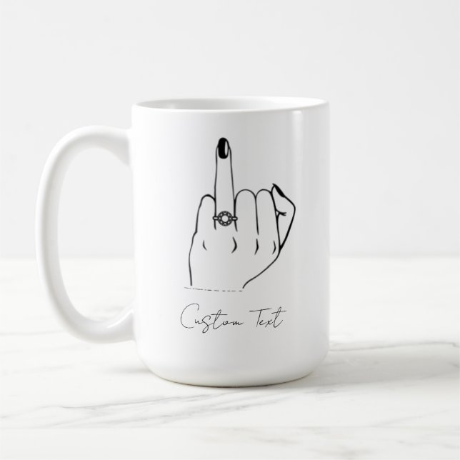 Engaged Ring Finger Mug Custom Engagement Wedding  (Left)