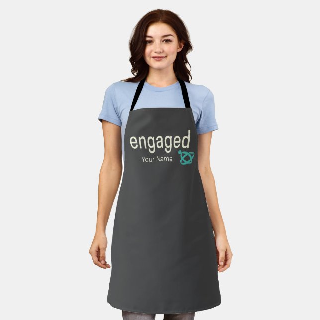 Engaged Rings Couples Bachelor Party or Wedding Apron (Worn)