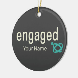 Engaged Rings Couples Bachelor Party or Wedding Ceramic Tree Decoration