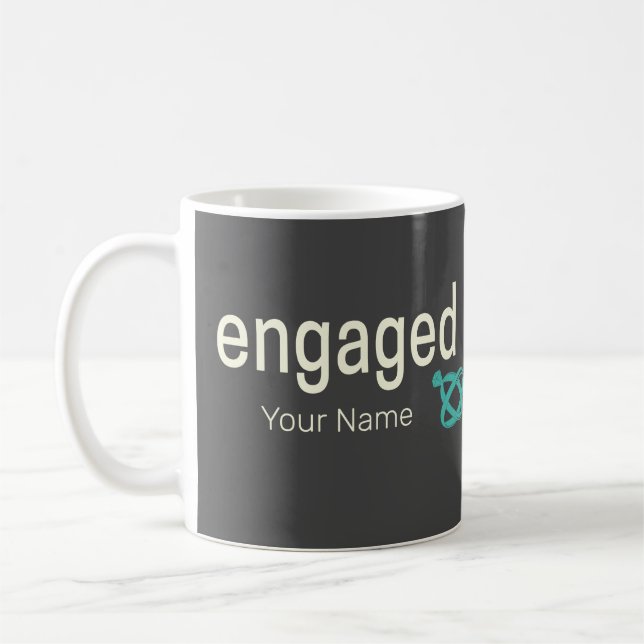 Engaged Rings Couples Bachelor Party or Wedding Coffee Mug (Left)