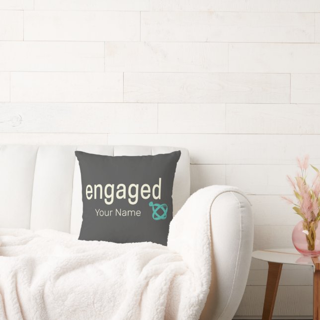 Engaged Rings Couples Bachelor Party or Wedding Cushion (Couch)