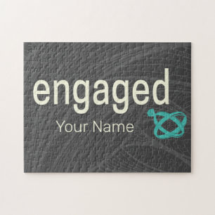 Engaged Rings Couples Bachelor Party or Wedding Jigsaw Puzzle