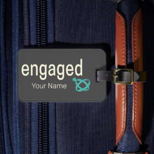 Engaged Rings Couples Bachelor Party or Wedding Luggage Tag