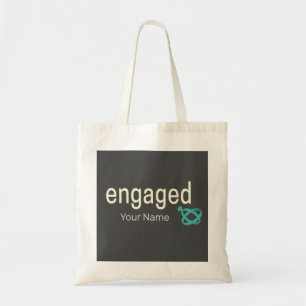 Engaged Rings Couples Bachelor Party or Wedding Tote Bag