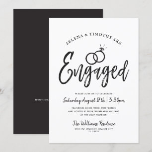 Engaged Script Letter Style Minimal Invitation