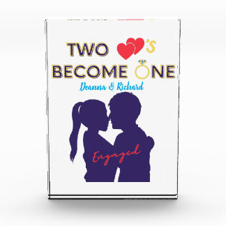 Engaged Two Hearts Become One Photo Block