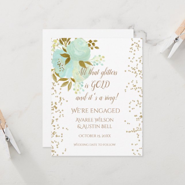 Engagement All that glitters is gold Card (Front/Back In Situ)