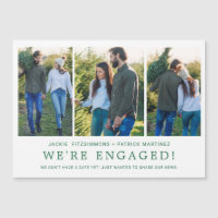 Engagement Announcement 3 Photo Magnetic Card