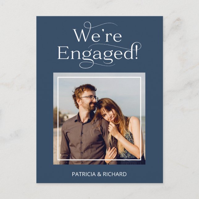 Engagement Announcement And Save The Date Photo Postcard (Front)