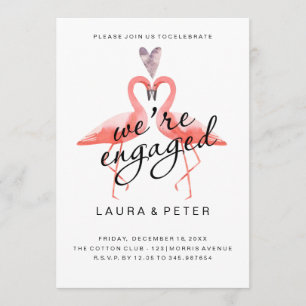 Engagement announcement   Kissing flamingos