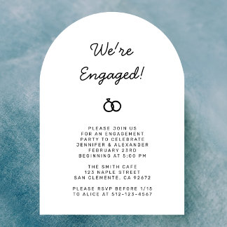 Engagement Black and White Card