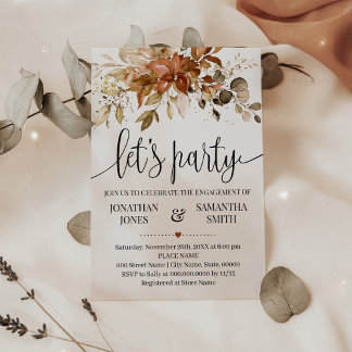 Engagement Celebration Fall Autumn Wedding Invitation