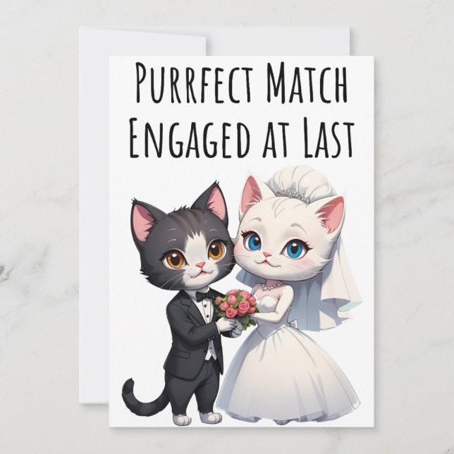 Engagement Congratulations Cards Cat Lovers Card (Front)