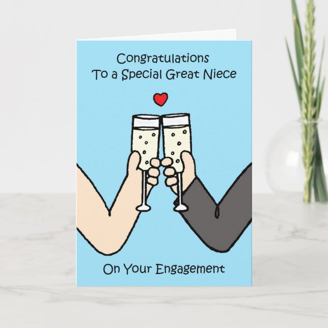Engagement Congratulations to Great Niece Card (Front)