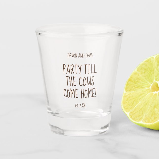 Engagement Couples Rustic Barn Series Shot Glass (Front)