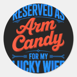 Engagement fiancé couple reserved as arm candy for classic round sticker