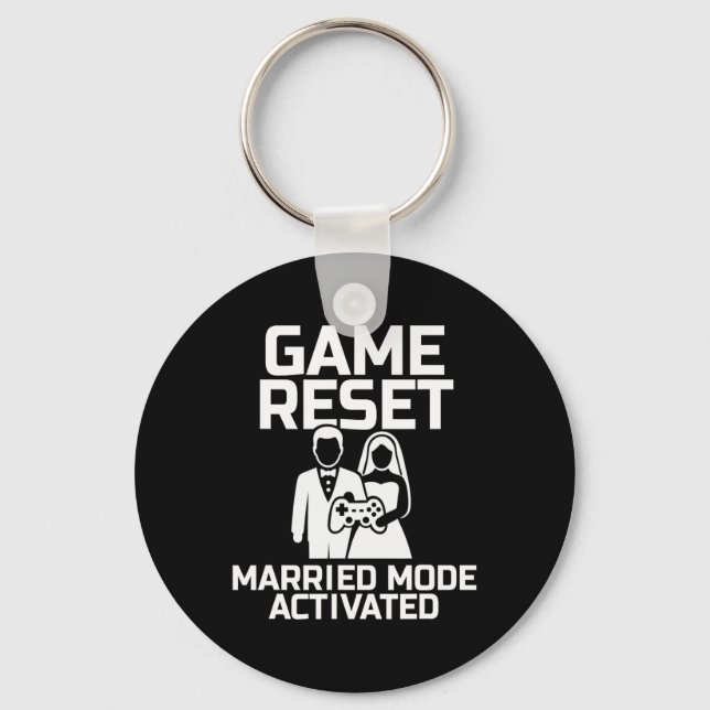 Engagement Gamer Gift For Groom Bride Funny Video  Key Ring (Front)