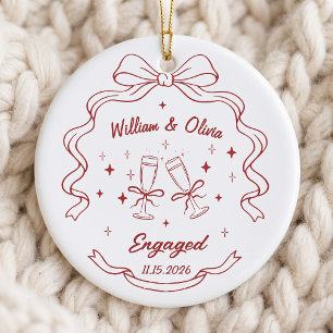 Engagement Gift For Couple Ceramic Ornament