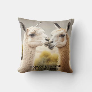 Engagement gift Kissing Llamas for Home Decor Cushion